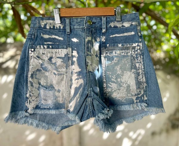 Short metalizado flecos - Imagen 3