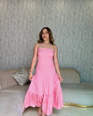 Vestido strapless largo Ashly